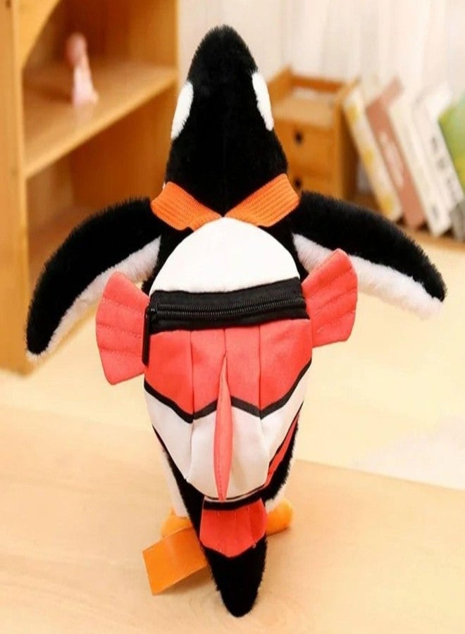 تيكلز لعبة البطريق اللطيف مع حقيبة ظهر، لعبة طائر محشوة ناعمة للأطفال، هدية عيد ميلاد للأولاد والبنات (اللون: أسود وأبيض، الحجم: 30 سم) - Image 4